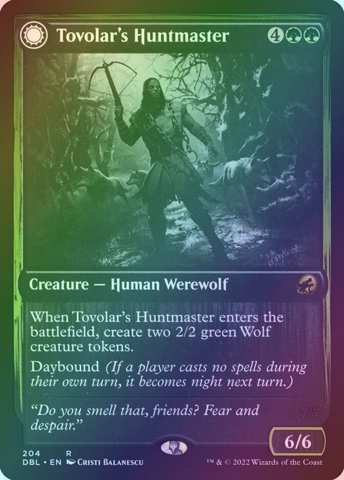 Tovolar's Huntmaster // Tovolar's Packleader (DBL) (204) / Foil — cara 1 de 2