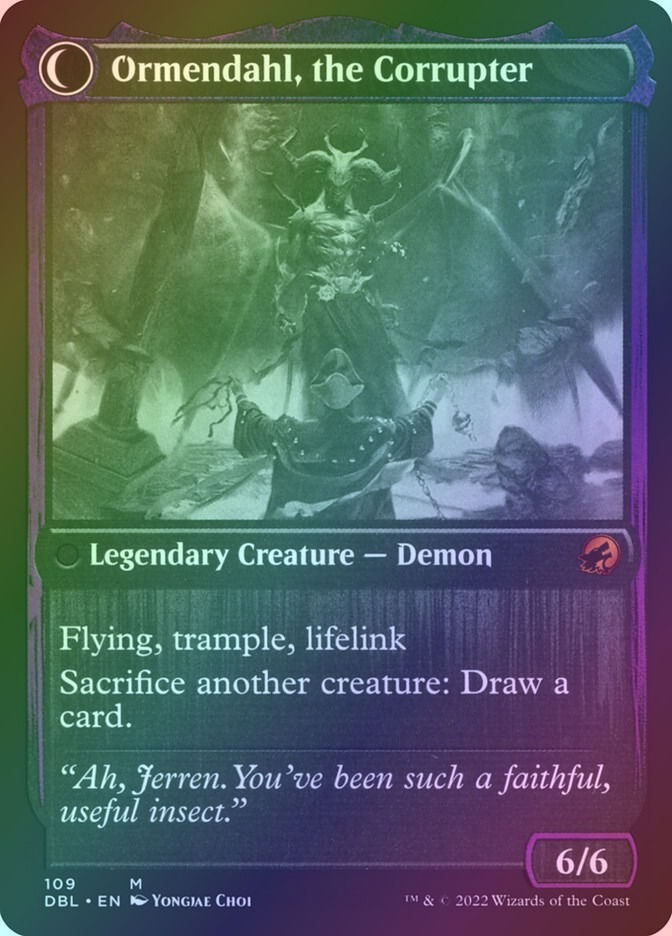 Jerren, Corrupted Bishop // Ormendahl, the Corrupter (DBL) (109) / Foil — cara 2 de 2
