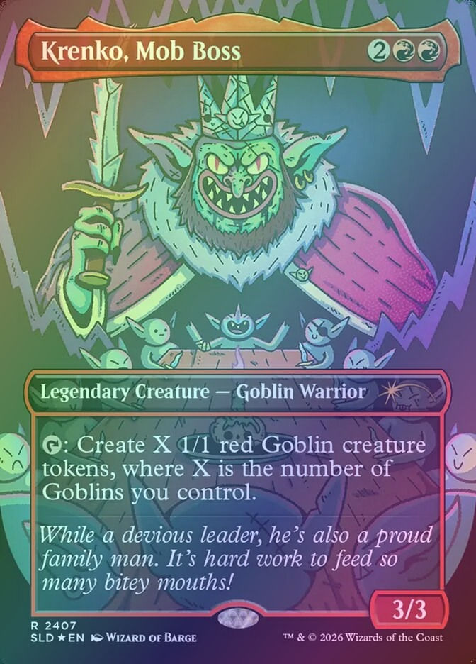 Krenko, Mob Boss (SLD) (2407) / Borderless / Foil