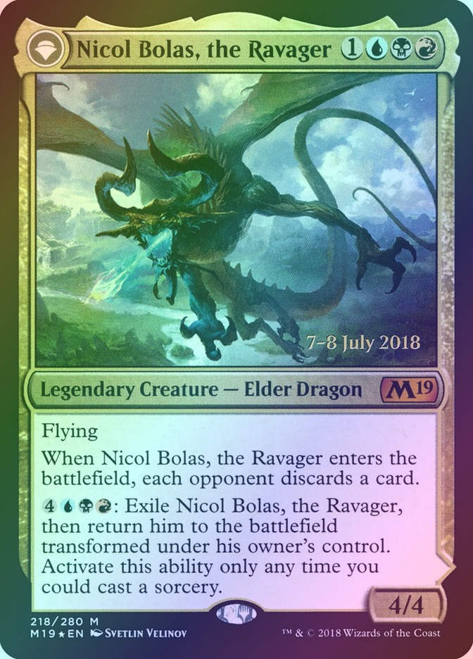 Nicol Bolas, the Ravager // Nicol Bolas, the Arisen (PM19) (218s) / Foil