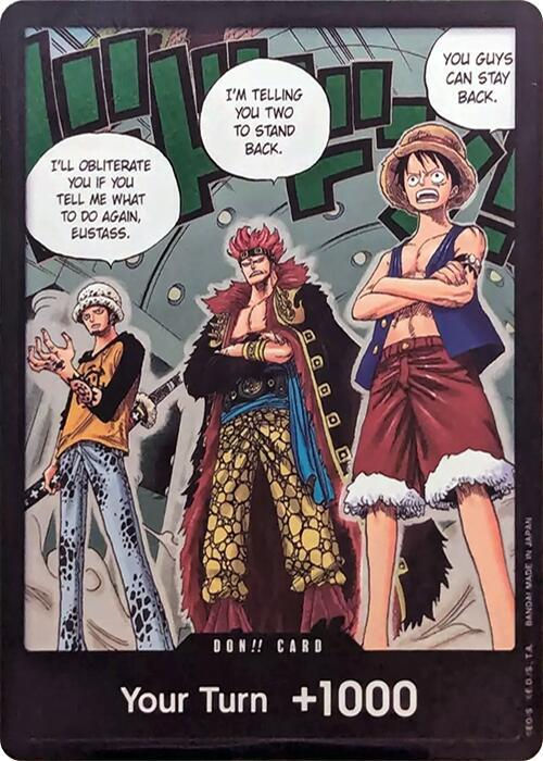 DON Card (Trafalgar Law, Eustass Kid and Monkey.D.Luffy) (DP 4) / Foil