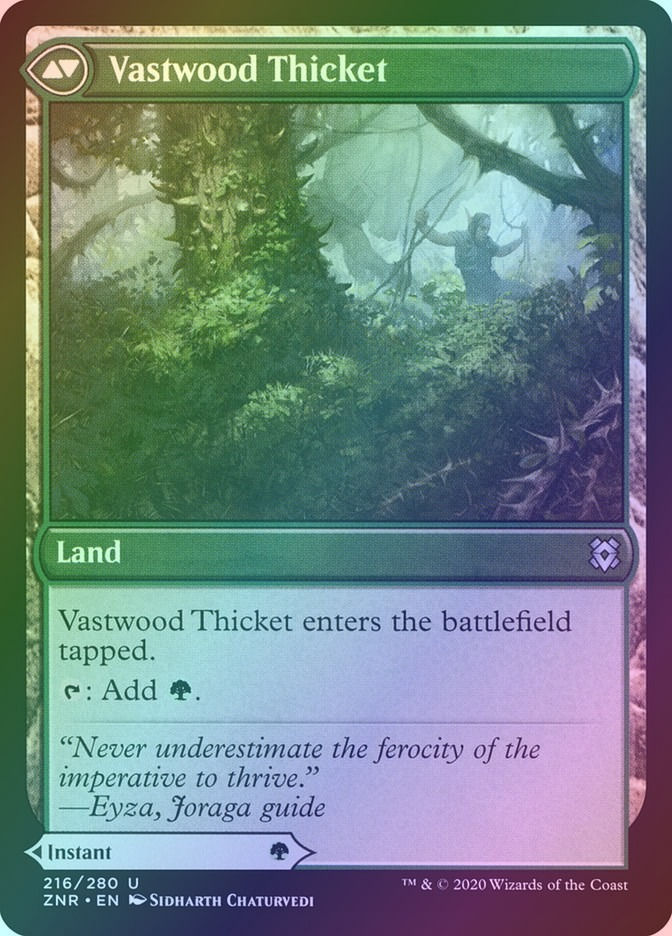 Vastwood Fortification // Vastwood Thicket (ZNR) (216) / Foil — cara 2 de 2