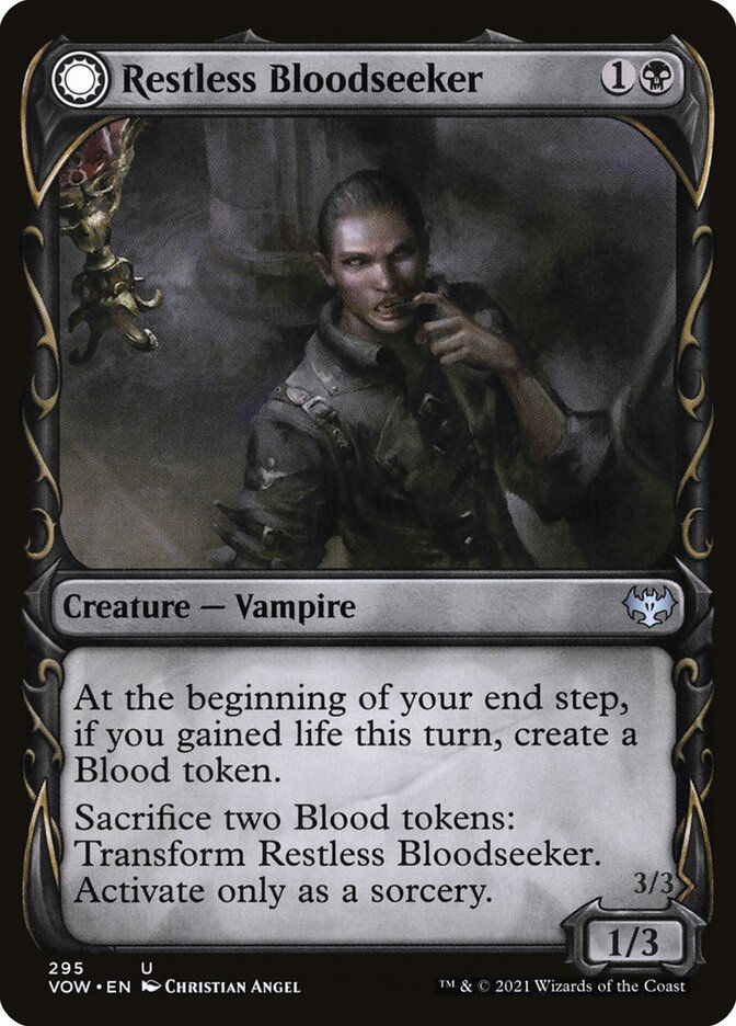 Restless Bloodseeker // Bloodsoaked Reveler (VOW) (295) / Showcase — cara 1 de 2
