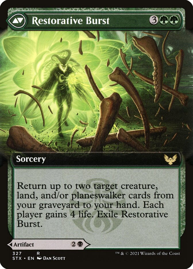 Pestilent Cauldron // Restorative Burst (STX) (327) / Extended Art — cara 2 de 2