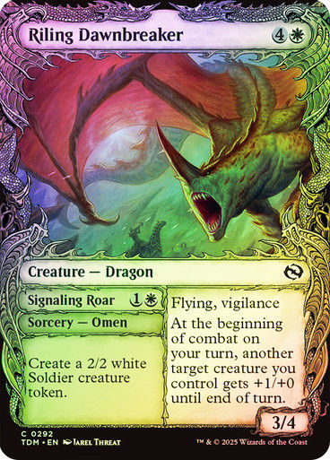 Riling Dawnbreaker // Signaling Roar (TDM) (292) / Foil / Showcase