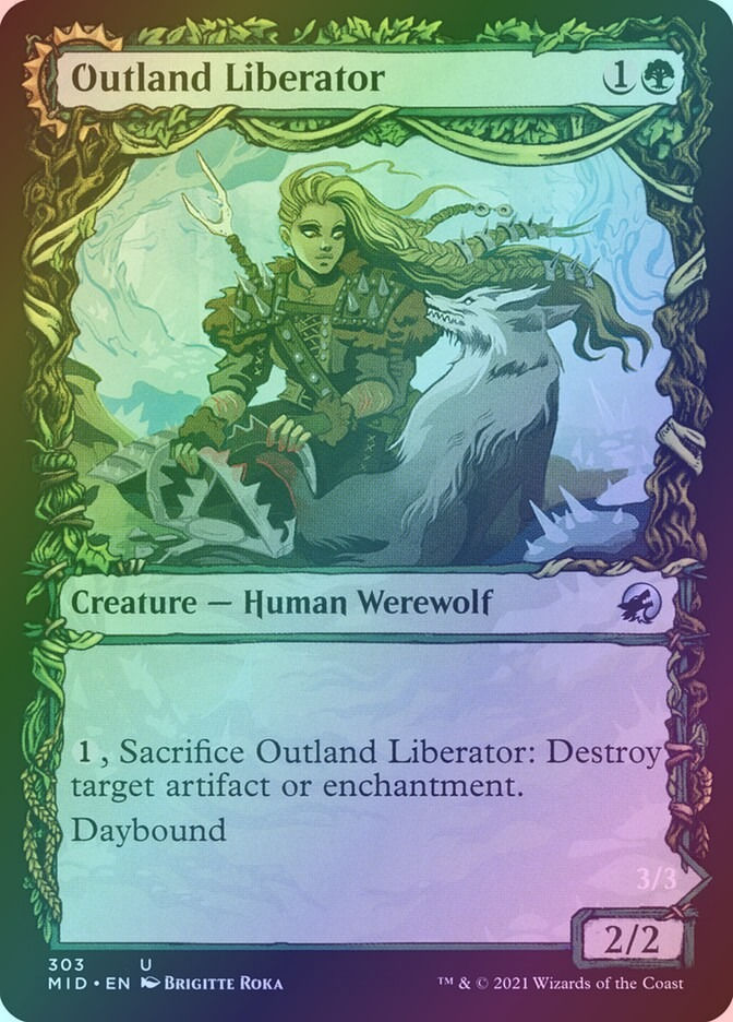 Outland Liberator // Frenzied Trapbreaker (MID) (303) / Showcase / Foil — cara 1 de 2