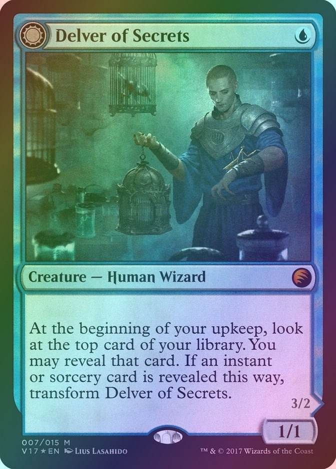 Delver of Secrets // Insectile Aberration (V17) (7) / Foil — cara 1 de 2