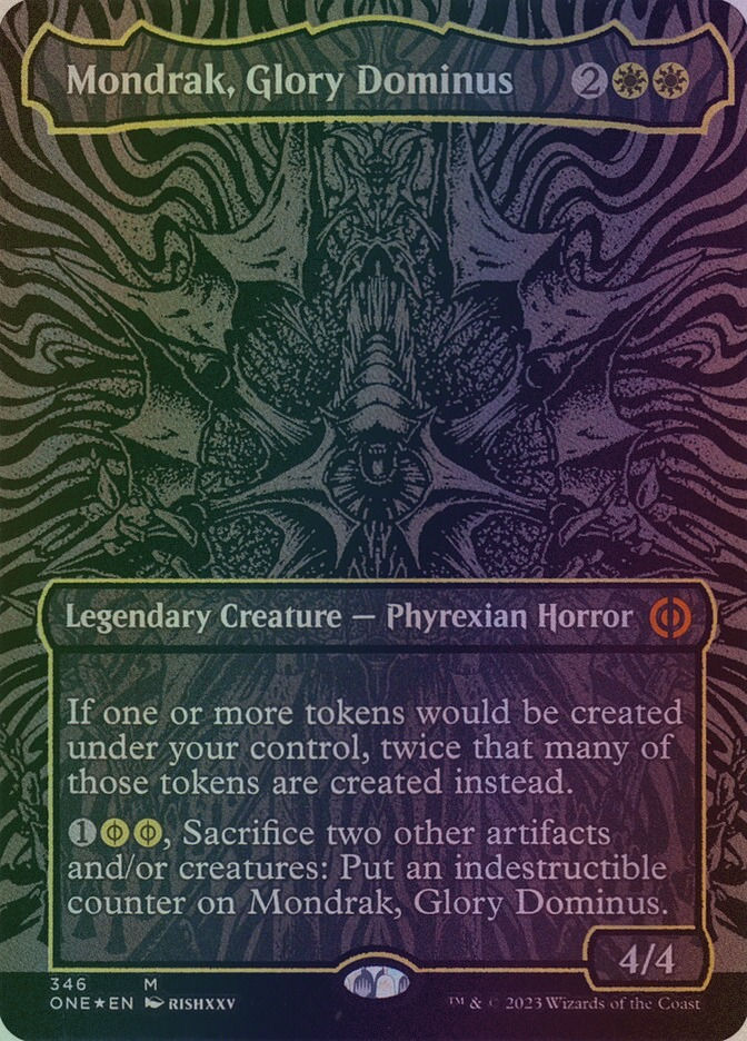 Mondrak, Glory Dominus (ONE) (346) / Borderless / Oil Slick Foil