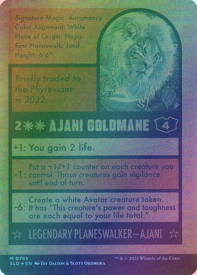 Ajani Goldmane // Ajani Goldmane (SLD) (745) / Borderless / Foil — cara 2 de 2