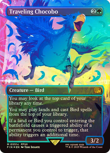 Traveling Chocobo (FIN) (Neon Ink Blue) / Borderless