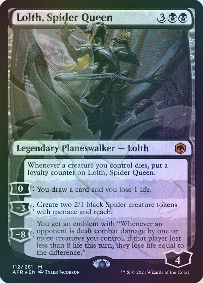 Lolth, Spider Queen (PAFR) (112a) / Embossed Foil