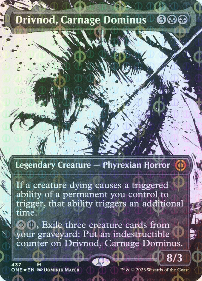 Drivnod, Carnage Dominus (ONE) (437) / Borderless / Showcase / Compleat Foil
