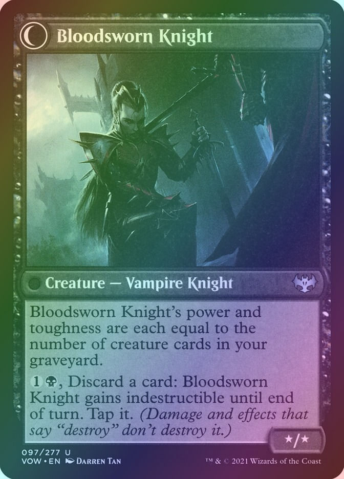 Bloodsworn Squire // Bloodsworn Knight (VOW) (97) / Foil — cara 2 de 2