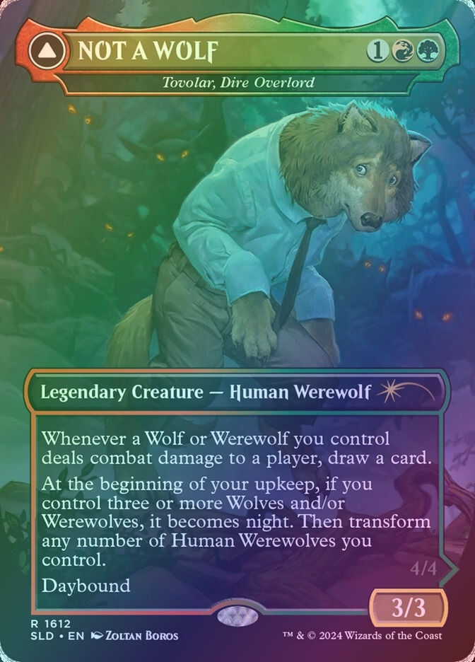 Tovolar, Dire Overlord // Tovolar, the Midnight Scourge (SLD) (1612) / Foil — cara 1 de 2