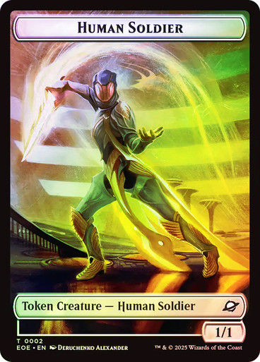 Human Soldier Token // Lander Token (#008) (TEOE) / Foil