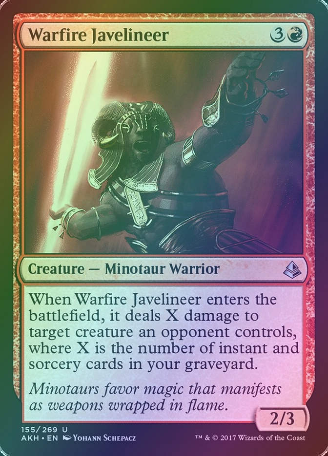 Warfire Javelineer (AKH) (155) / Foil