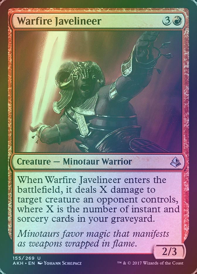 Warfire Javelineer (AKH) (155) / Foil