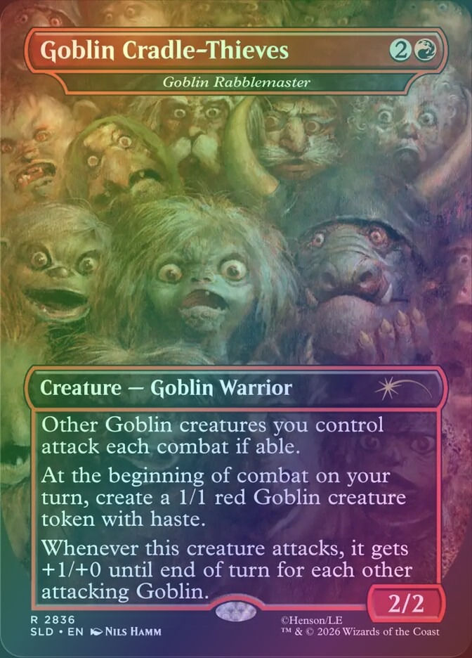 Goblin Rabblemaster (SLD) (2836) / Borderless / Foil