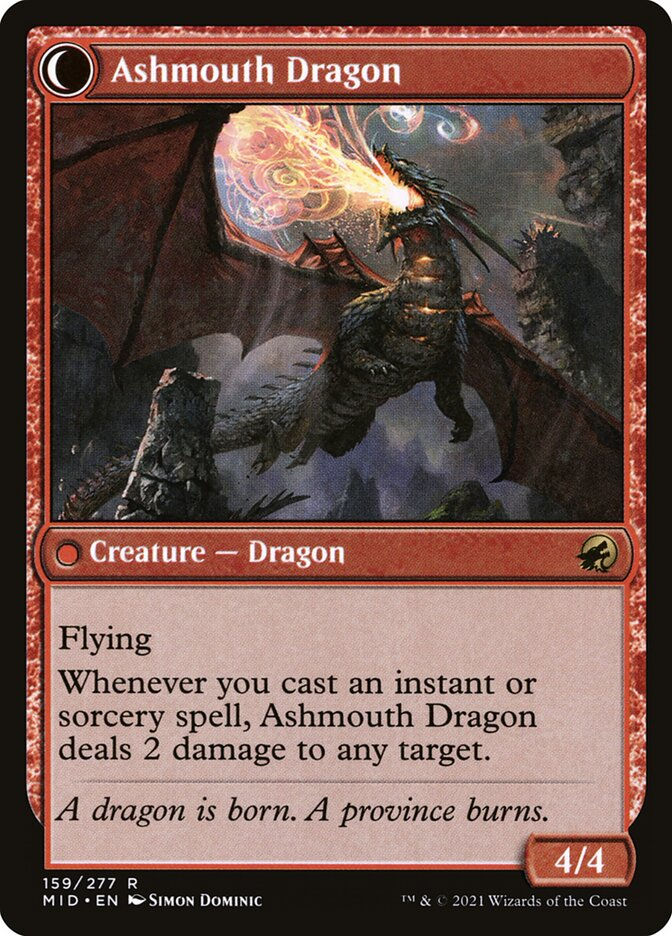Smoldering Egg // Ashmouth Dragon (MID) (159) — cara 2 de 2