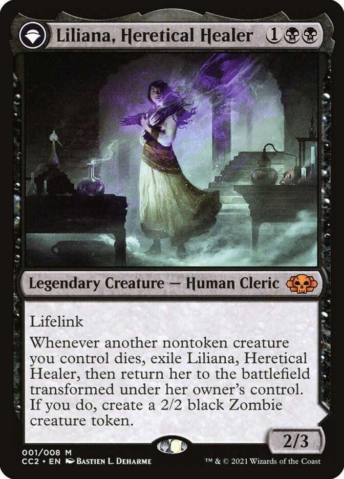 Liliana, Heretical Healer // Liliana, Defiant Necromancer (CC2) (1) — cara 1 de 2