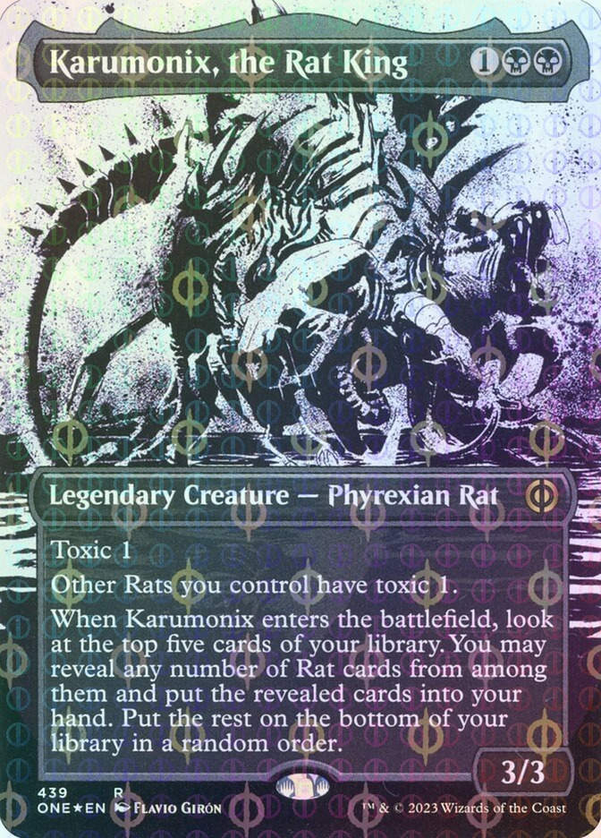 Karumonix, the Rat King (ONE) (439) / Borderless / Showcase / Compleat Foil