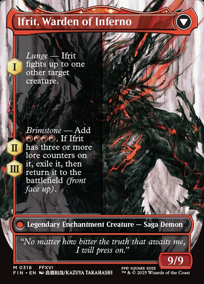 Clive, Ifrit's Dominant // Ifrit, Warden of Inferno (FIN) (318) / Borderless — cara 2 de 2
