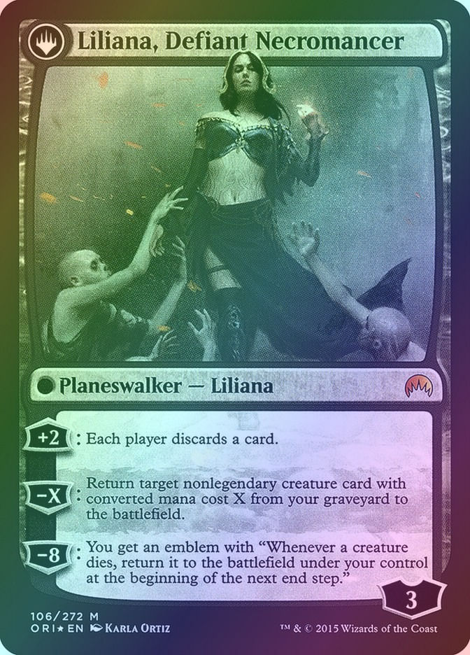 Liliana, Heretical Healer // Liliana, Defiant Necromancer (PORI) (106s) / Foil — cara 2 de 2