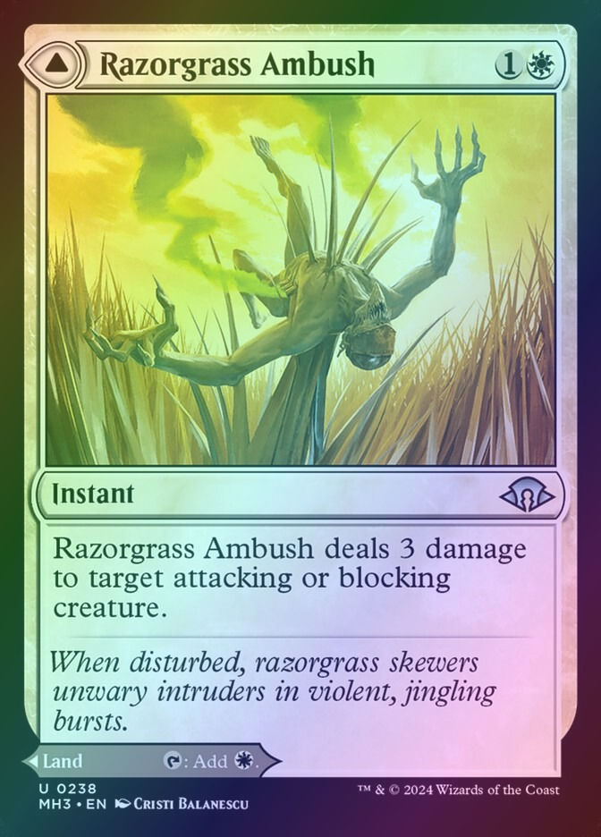 Razorgrass Ambush // Razorgrass Field (MH3) (238) / Foil — cara 1 de 2