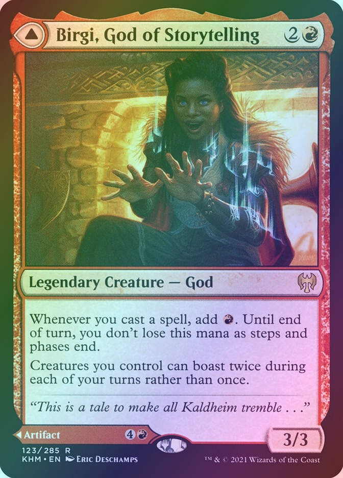 Birgi, God of Storytelling // Harnfel, Horn of Bounty (KHM) (123) / Foil