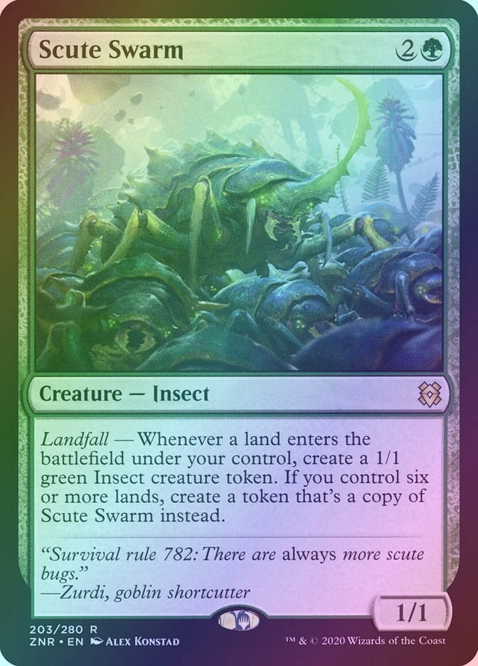Scute Swarm (ZNR) (203) / Foil
