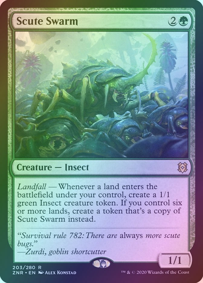 Scute Swarm (ZNR) (203) / Foil