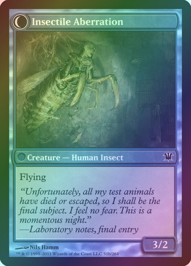 Delver of Secrets // Insectile Aberration (ISD) (51) / Foil — cara 2 de 2
