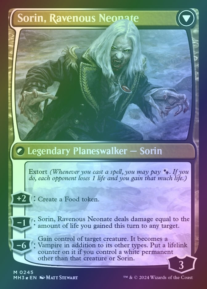 Sorin of House Markov // Sorin, Ravenous Neonate (PMH3) (245s) / Foil — cara 2 de 2
