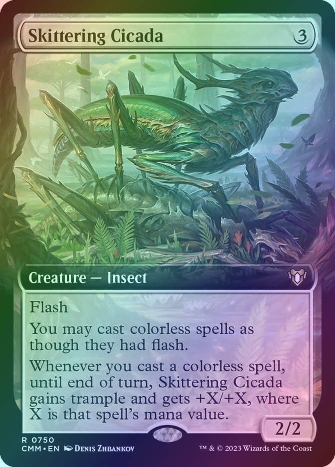 Skittering Cicada (CMM) (750) / Extended Art / Foil