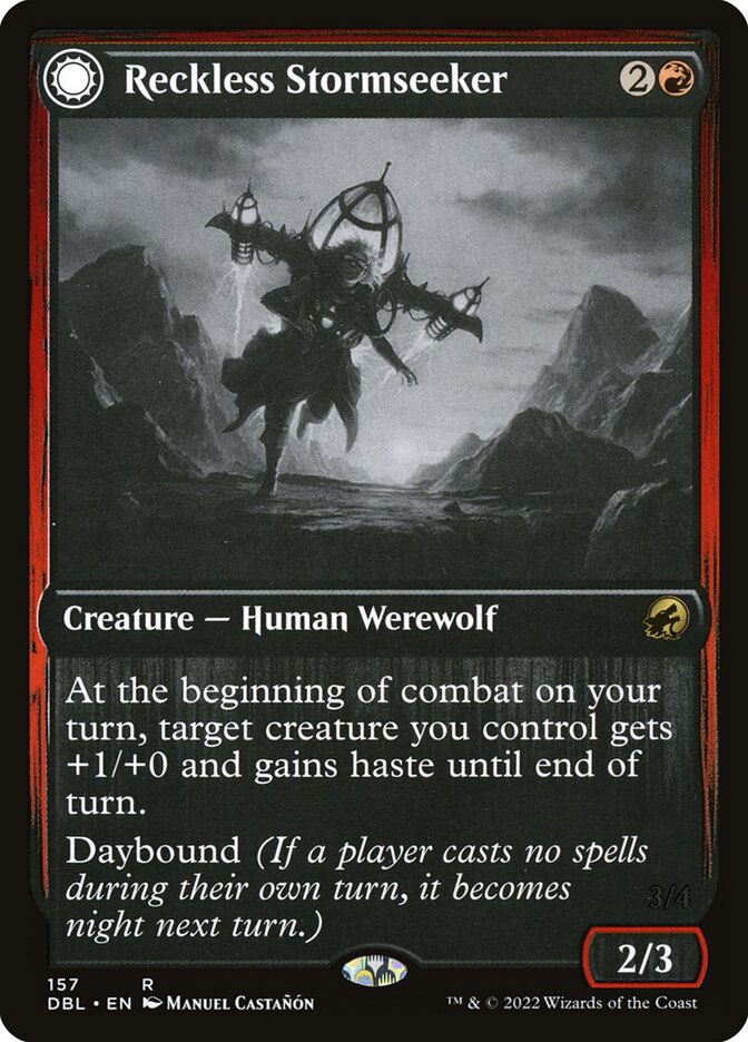 Reckless Stormseeker // Storm-Charged Slasher (DBL) (157) — cara 1 de 2