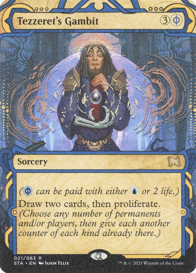 Tezzeret's Gambit (STA) (21) / Borderless / Showcase / Foil Etched