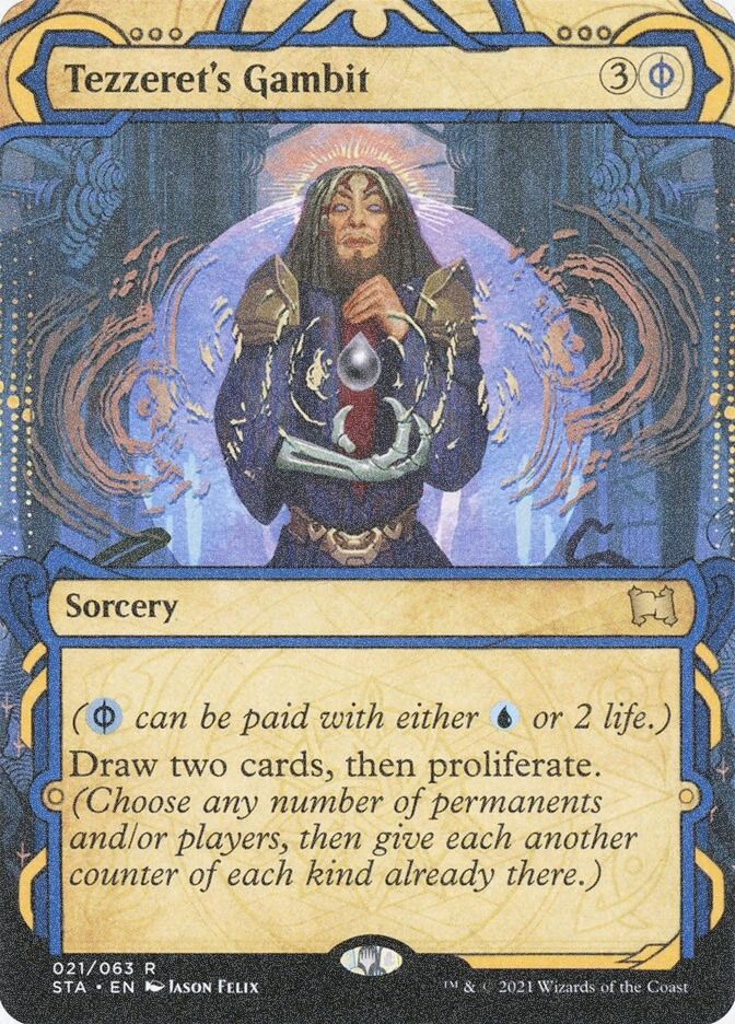 Tezzeret's Gambit (STA) (21) / Borderless / Showcase / Foil Etched