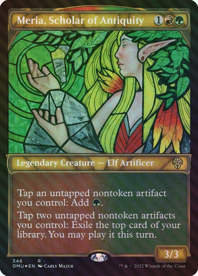 Meria, Scholar of Antiquity (DMU) (346) / Showcase / Textured Foil