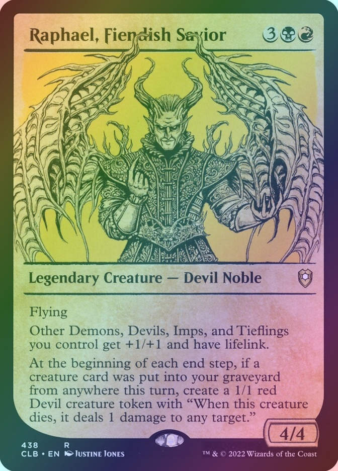 Raphael, Fiendish Savior (CLB) (438) / Showcase / Foil