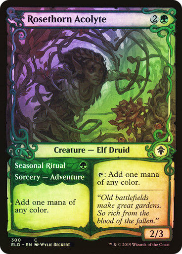 Rosethorn Acolyte // Seasonal Ritual (ELD) (300) / Showcase / Foil