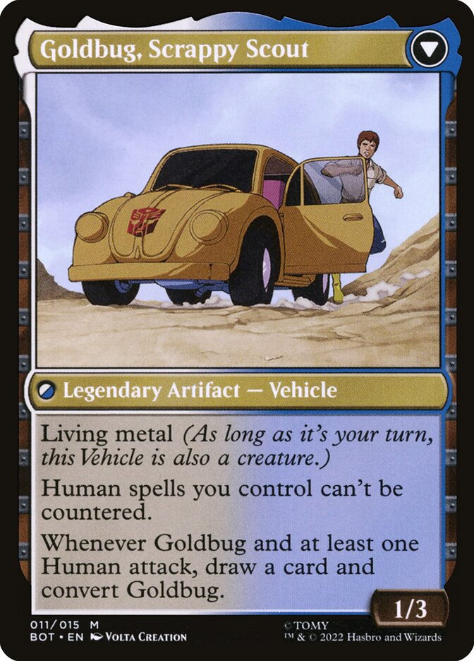 Goldbug, Humanity's Ally // Goldbug, Scrappy Scout (BOT) (11) — cara 2 de 2