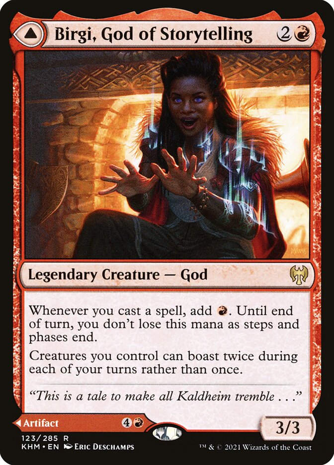 Birgi, God of Storytelling // Harnfel, Horn of Bounty (KHM) (123)