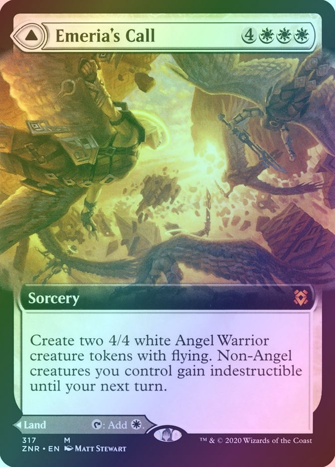 Emeria's Call // Emeria, Shattered Skyclave (ZNR) (317) / Extended Art / Foil — cara 1 de 2