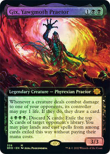Gix, Yawgmoth Praetor (BRO) / Extended Art Foil