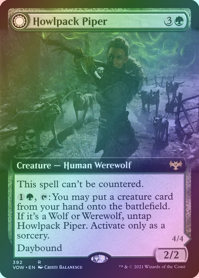 Howlpack Piper // Wildsong Howler (VOW) (392) / Extended Art / Foil — cara 1 de 2