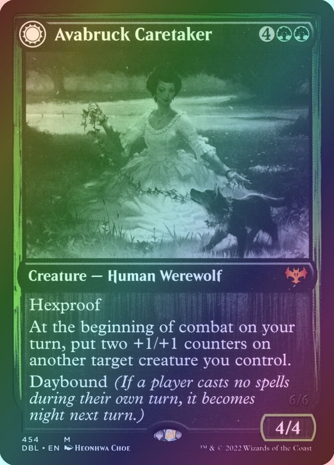 Avabruck Caretaker // Hollowhenge Huntmaster (DBL) (454) / Foil — cara 1 de 2