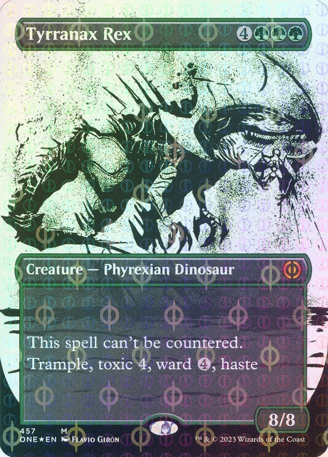 Tyrranax Rex (ONE) (457) / Borderless / Showcase / Compleat Foil