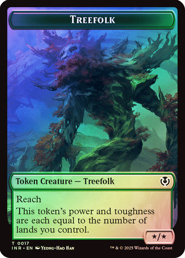 Treefolk (TINR) (17) // Wrenn and Seven Emblem (TINR) (27) / Foil — cara 1 de 2