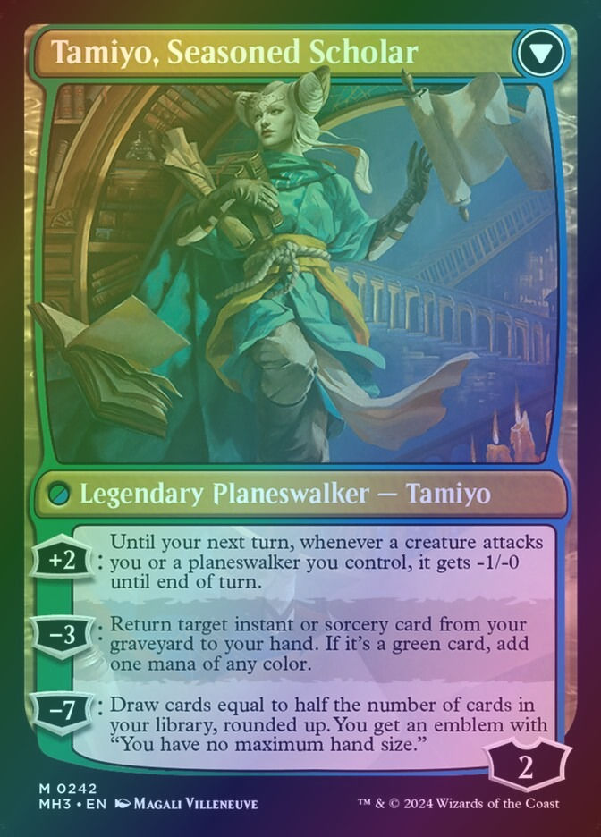 Tamiyo, Inquisitive Student // Tamiyo, Seasoned Scholar (MH3) (242) / Foil — cara 2 de 2