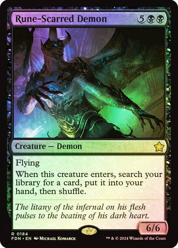 Rune-Scarred Demon (FDN) (184) / Foil